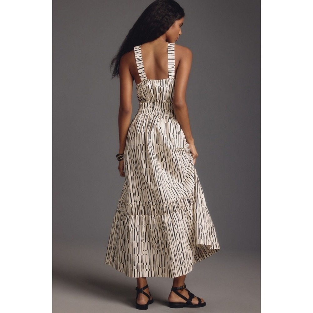 Anthropologie Somerset Maxi Dress Poplin Halter Edition L Cream Cotton Modern - Picture 10 of 15